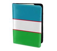 Porte-passeport avec impression drapeau de la République d'Ouzbékistan, essentiels de voyage, cartes et passeport, porte-monnaie antivol dimensionné pour s'adapter à tous les passeports standard