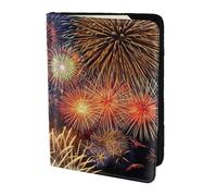 Porte-passeport avec impression feux d'artifice, essentiels de voyage, cartes et passeport, taille adaptée à tous les passeports standard