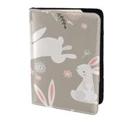 Porte-passeport avec impression florale de lapin de Pâques, essentiels de voyage, carte et passeport, taille adaptée à tous les passeports standard