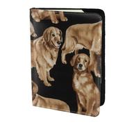Porte-passeport avec impression Golden Retrievers - Essentiels de voyage - Portefeuille antivol pour cartes et passeports - Taille adaptée à tous les passeports standard