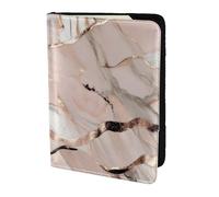 Porte-passeport avec impression marbre or rose, essentiels de voyage, cartes et passeport, taille adaptée à tous les passeports standard