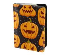 Porte-passeport avec motif citrouille d'Halloween, essentiels de voyage, cartes et passeport, taille adaptée à tous les passeports standard