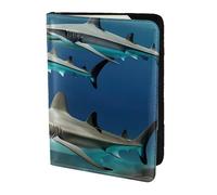 Porte-passeport avec motif requins marteaux, essentiels de voyage, cartes et passeport, taille adaptée à tous les passeports standard