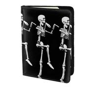 Porte-passeport avec motif tête de mort squelette pour Halloween, essentiels de voyage, cartes et passeport, taille adaptée à tous les passeports standard