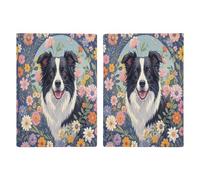 Porte-passeport Border Collie Florals ultra fin en cuir synthétique pour documents de voyage compact de qualité supérieure pour passeport international américain pour homme et femme