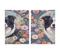 Porte-passeport Border Collie Florals ultra fin en cuir synthétique pour documents de voyage compact de qualité supérieure pour passeport international américain pour homme et femme