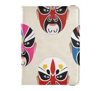 Porte-passeport chinois unique en cuir imperméable pour le maquillage du visage de l'opéra de Pékin - Étui de protection pour passeport - Portefeuille léger pour femme, Maquillage facial chinois