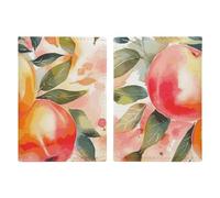 Porte-passeport coloré avec motif aquarelle de pêche avec fente pour passeport, portefeuille de voyage pour homme et femme