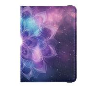 Porte-passeport coloré en cuir psychédélique mandala décoratif imperméable Portefeuille Combo Badge ID Vaccin Card Holder Wallet Wallet Ultra Slim, mandala psychédélique coloré, 1 size