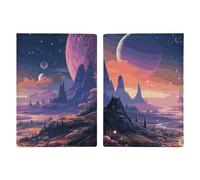 Porte-passeport coloré sur le thème de l'espace rétro avec fente pour passeport, portefeuille de voyage, couverture de documents pour femmes et hommes