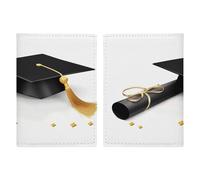 Porte-passeport de félicitations de remise de diplôme ultra fin en cuir PU organiseur de documents de voyage compact de qualité supérieure pour passeport international américain pour homme et femme