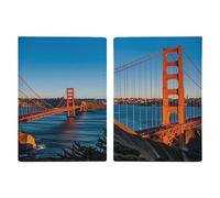 Porte-passeport de la baie de San Francisco - Ultra fin en cuir synthétique - Organiseur de documents de voyage compact de qualité supérieure - Housse de protection pour passeport international