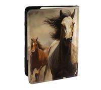 Porte-passeport de nombreux chevaux pour voyage, portefeuille RFID en cuir synthétique pour passeport et carte de passeport mignon pour homme et femme