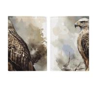 Porte-passeport de voyage aquarelle de Hawk assis avec emplacements pour cartes de crédit et fente pour carte d'embarquement pour voyage, carte d'identité familiale (20,3 x 13,7 cm)