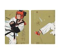 Porte-passeport de voyage au design Taekwondo avec emplacements pour cartes de crédit et fente d'embarquement pour voyage, carte d'identité familiale (20,3 x 13,7 cm)