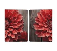 Porte-passeport de voyage avec emplacements pour cartes de crédit et carte d'embarquement Motif dahlia Rouge