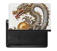 Porte-passeport de voyage coloré étanche avec emplacements pour cartes pour homme et femme, Dragon chinois avec perle, Taille unique
