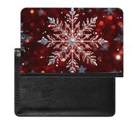 Porte-passeport de voyage coloré étanche avec emplacements pour cartes pour homme et femme, Flocon de neige de Noël., Taille unique