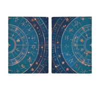 Porte-passeport de voyage, porte-passeport, lanternes suspendues aux arbres, étui en cuir imprimé pour voyage, documents, cadeaux de voyage, 12 Horoscope Astrologie, 20.3x13.8cm