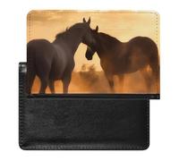 Porte-passeport de voyage pour homme et femme - Blocage RFID - Pour terrain de football - Accessoire de voyage, Chevaux amoureux, Taille unique
