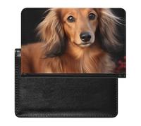 Porte-passeport de voyage pour homme et femme - Bloque RFID - En forme de cœur - Romantique - Accessoires de voyage, Teckel à poils longs, Taille unique