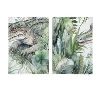 Porte-passeport de voyage vert crocodile, housse de passeport avec emplacements pour cartes de crédit et fente pour carte d'embarquement pour voyage, carte d'identité familiale (20,3 x 13,7 cm)