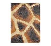 Porte-passeport décoratif en cuir noir kaki et girafe pour documents de voyage, étui de protection étanche, Animal Girafe Skin Texture Print Kaki Noir, 1 size