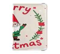 Porte-passeport décoratif étanche en cuir avec motif de nains de Noël pour voyage et documents de voyage - Protection pour badge, carte de vaccin, portefeuille étanche, Merry Christmas Cartoon Nains,