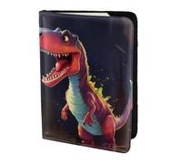 Porte-passeport dinosaure à grande bouche 5,12,7 cm - Cuir véritable, unisexe - Porte-passeport pliable