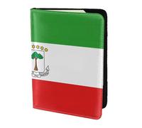 Porte-passeport drapeau de la Guinée équatoriale 5,12,7 cm - Cuir véritable, unisexe - Porte-passeport pliable