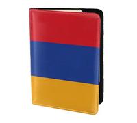 Porte-passeport drapeau de l'Arménie 5,12,7 cm - Cuir véritable, unisexe - Porte-passeport pliable
