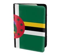 Porte-passeport drapeau du Commonwealth de la Dominique 5,5 pouces - Cuir véritable, unisexe - Porte-passeport pliable