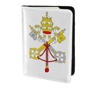 Porte-passeport drapeau du Vatican 5.5" - Cuir véritable, unisexe - Pliable