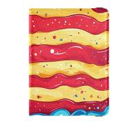 Porte-passeport en cuir aquarelle avec drapeau nuage du 4 juillet pour le jour de l'indépendance - Joli porte-passeport pour voyage - Organisateur de documents de voyage - Accessoires pour femme