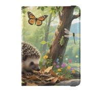 Porte-passeport en cuir avec motif de hérisson Safari Stream - Porte-passeport antivol pour homme