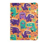 Porte-passeport en cuir avec motif de monstres mignons et dinosaures pour Halloween