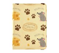 Porte-passeport en cuir avec motif pattes et fromages pour voyage en famille, accessoires indispensables