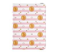 Porte-passeport en cuir Bitcoin rayé rose et blanc pour voyage sécurisé caché pour voyage en famille accessoires indispensables