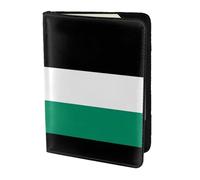 Porte-passeport en cuir de vache imprimé drapeau de la Palestine, couverture de passeport, étui de carte de voyage pour homme et femme, protecteur de documents, noir, One Size