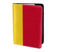 Porte-passeport en cuir de vache imprimé drapeau de la Roumanie, étui pour passeport, étui de carte de voyage pour homme et femme, protecteur de documents, noir, One Size