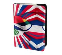 Porte-passeport en cuir de vache imprimé drapeau du Costa Rica, étui pour passeport, étui de carte de voyage pour homme et femme, protecteur de documents, noir, One Size