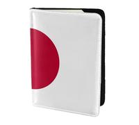 Porte-passeport en cuir de vache imprimé drapeau japonais, couverture de passeport, étui pour carte de voyage pour homme et femme, protecteur de documents, noir, One Size