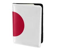 Porte-passeport en cuir de vache imprimé drapeau japonais, couverture de passeport, étui pour carte de voyage pour homme et femme, protecteur de documents, noir, One Size