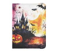 Porte-passeport en cuir imperméable pour homme Motif chauve-souris et citrouille de cauchemar