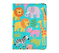 Porte-passeport en cuir motif lion de safari pour voyage, grande capacité, porte-monnaie et cartes pour homme