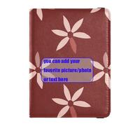 Porte-passeport en cuir motif moulin à vent motif floral danois rouge foncé personnalisable pour passeport documents de voyage portefeuille badge carte de vaccin portefeuille léger, Moulin à vent