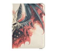 Porte-passeport en cuir pour documents de voyage - Motif chauve-souris vampire en colère du 4 juillet - Pour femme - Léger, chauve-souris vampire en colère 4 juillet Jour de l'indépendance, 1 size