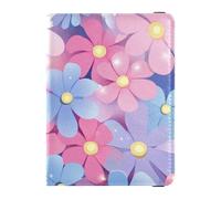 Porte-passeport en cuir pour la fête des parents - Belle rose et violette - Pour voyage - Étui de protection pour passeport - Portefeuille pour documents de voyage - Léger, Belles fleurs roses