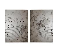 Porte-passeport en cuir pour passeport - Housse de protection murale pour documents et notes de musique - Cadeau de voyage, Mur de notes de musique, 20.3x13.8cm