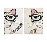 Porte-passeport en cuir PU ultra fin pour passeport en forme de chat et chaton - Organiseur de documents de voyage compact de qualité supérieure - Housse de protection pour passeport américain - Pour